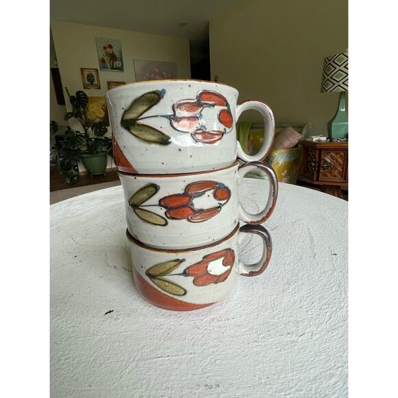 3 Vintage Octagiri Floral Soup Cup Coffee Mug - Picture 2 of 14